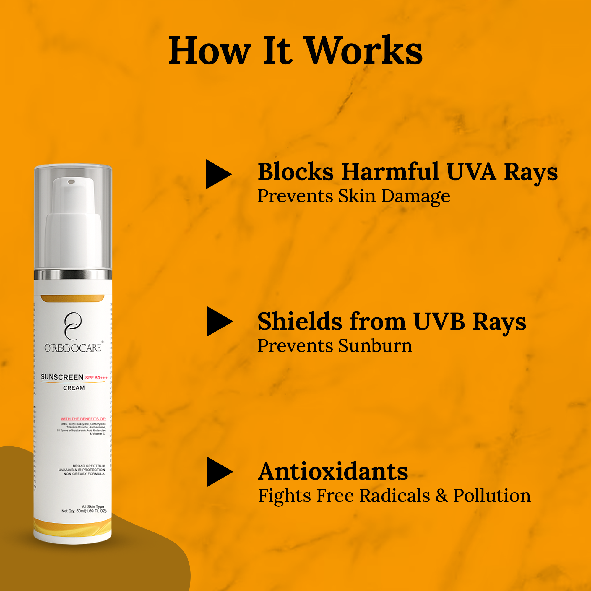 Vitamin C Sunscreen SPF 50+++ with Hyaluronic Acid & Octocrylene