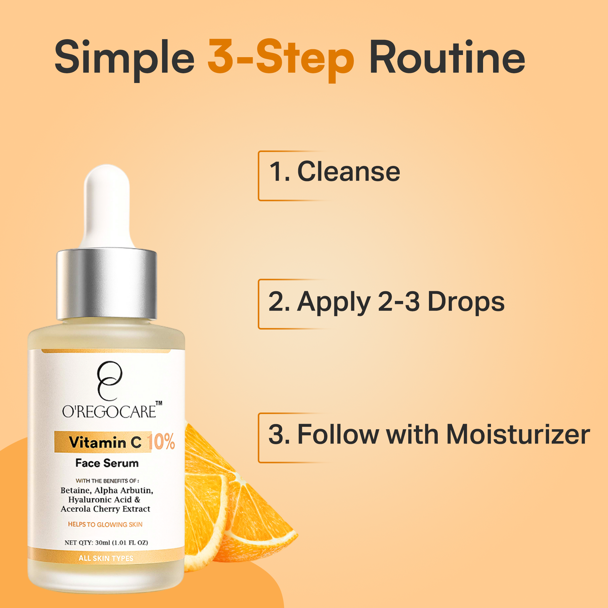10% Vitamin C Face Serum with Hyaluronic Acid, Alpha Arbutin